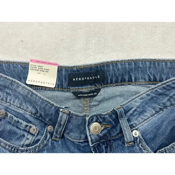 AERO High Rise Wide Leg Jeans Juniors Size 6 Vintage Inspired Non Stretch Denim - Picture 6 of 6
